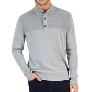 Mens Club Room Button Mock Quarter Button Down Pullover Sweater Size S NWT -B2
